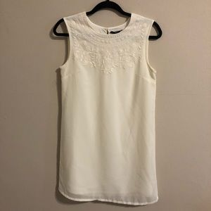 Forever 21 cream dress with embroidered neckline